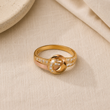 Golden Infinito Cristal Anillo