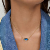 Clásico Oval Zafiro Collar