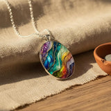 Colorful Round Piedra Collar