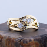 Clásico Vintage Cristales Anillo