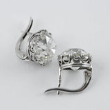 Luxe Vintage Plateado Circonitas Pendientes