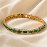 Verde Esmeralda Statement Dorado Pulsera