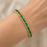 Verde Esmeralda Statement Dorado Pulsera