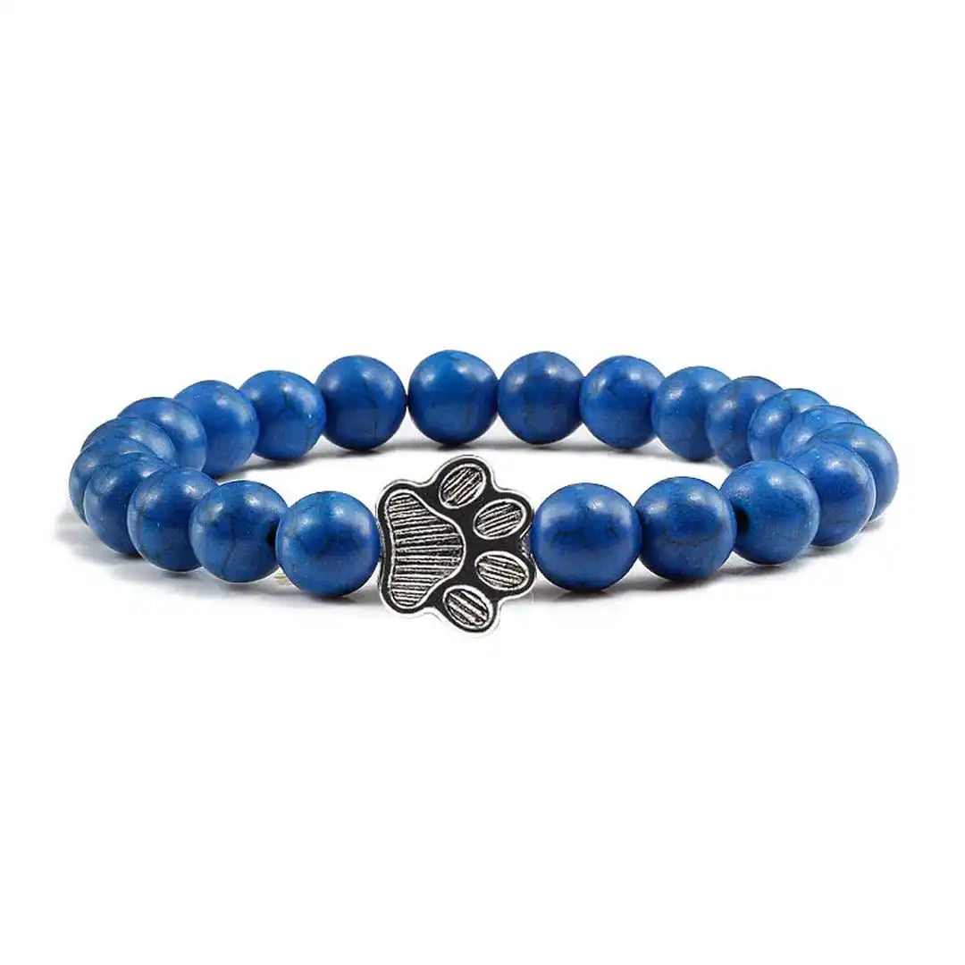 de Cuentas Paw Pulsera Natural Piedra Design