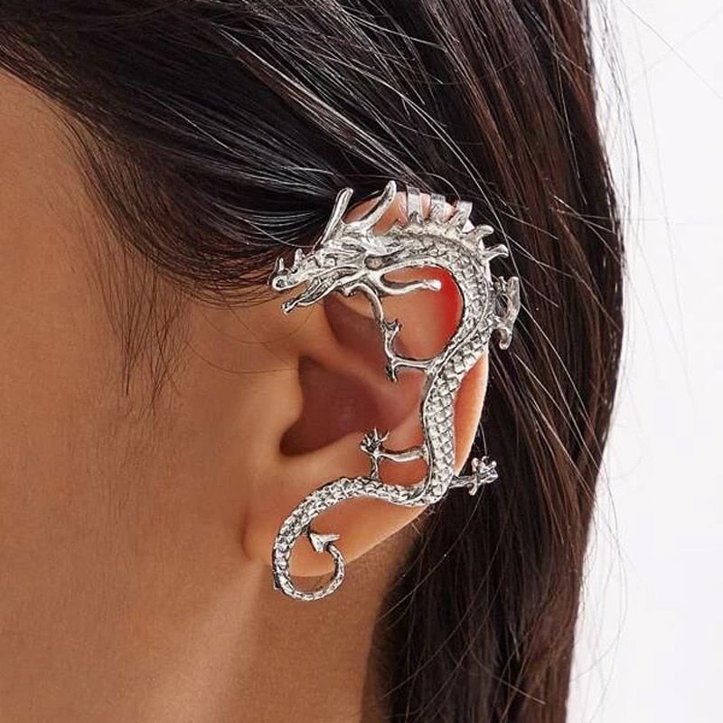 Pendientes Dragón en Plata