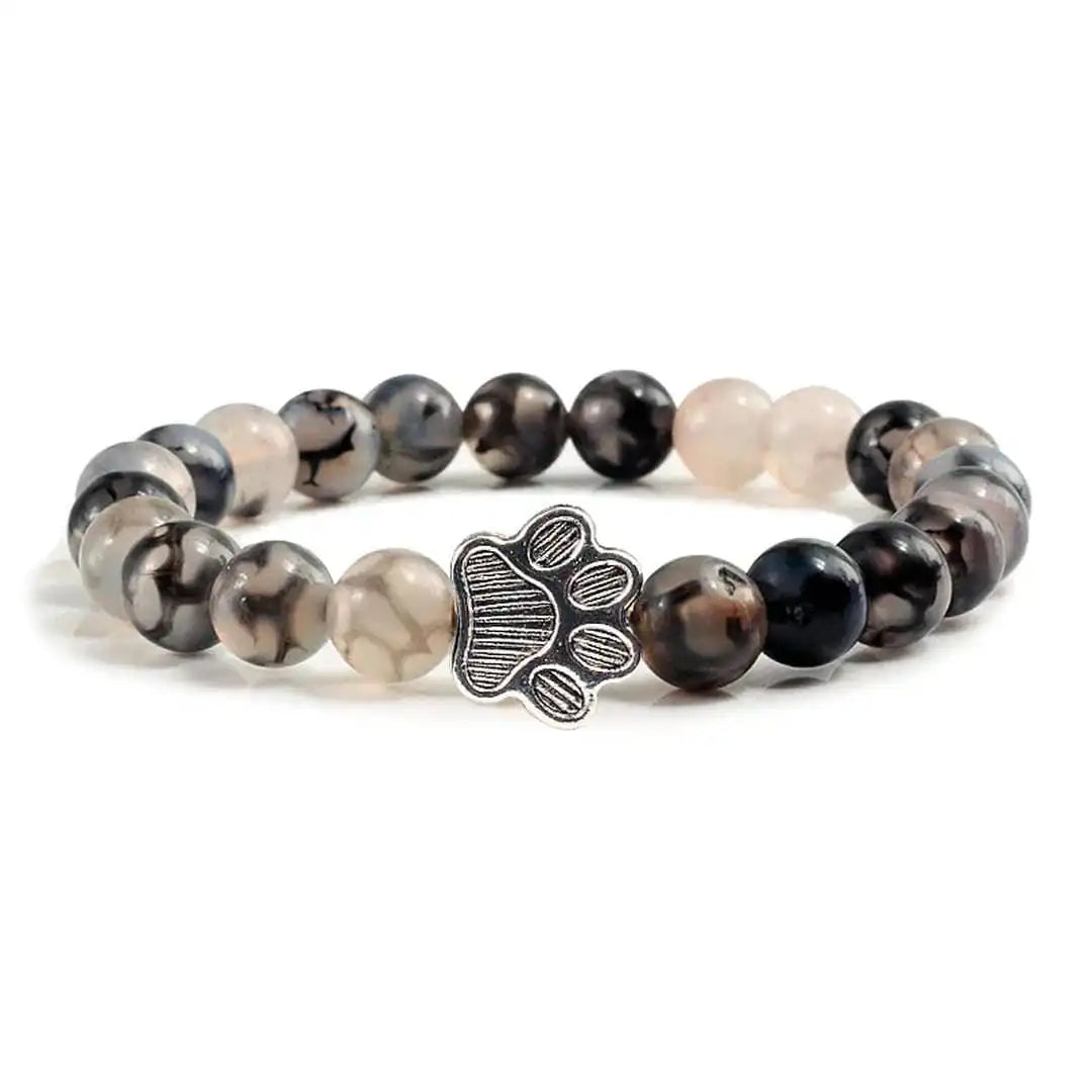de Cuentas Paw Pulsera Natural Piedra Design