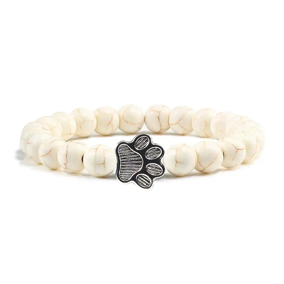 de Cuentas Paw Pulsera Natural Piedra Design