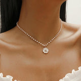 Daisy Perla Colgante Collar