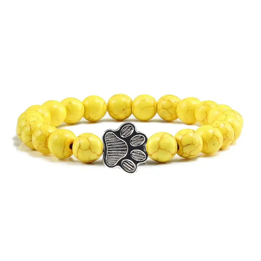 de Cuentas Paw Pulsera Natural Piedra Design