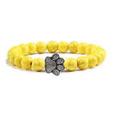 de Cuentas Paw Pulsera Natural Piedra Design