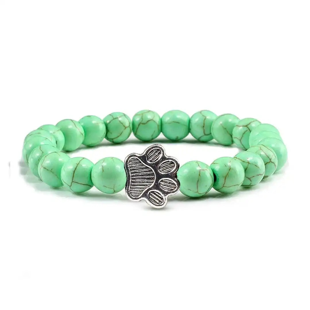 de Cuentas Paw Pulsera Natural Piedra Design