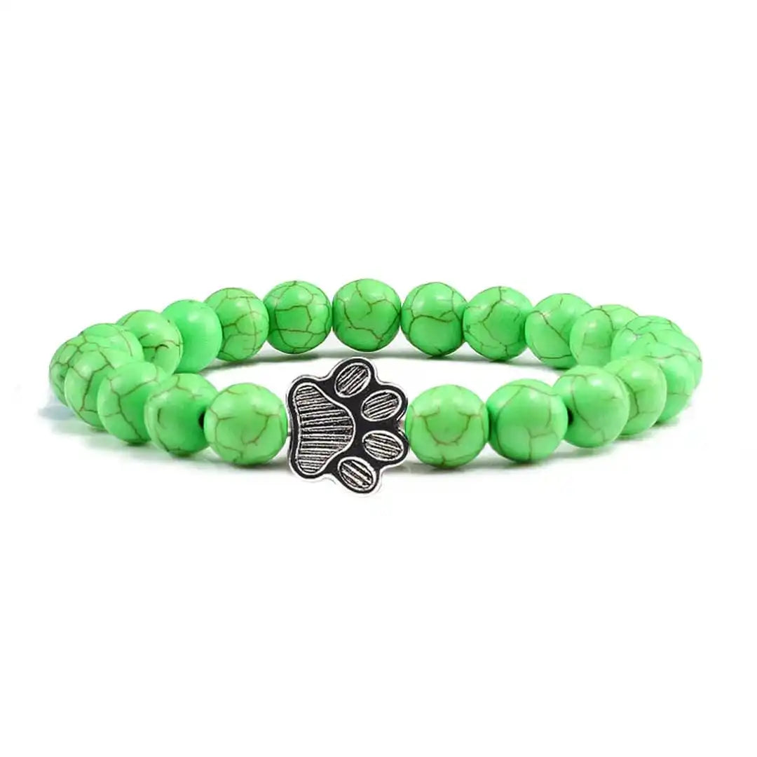 de Cuentas Paw Pulsera Natural Piedra Design