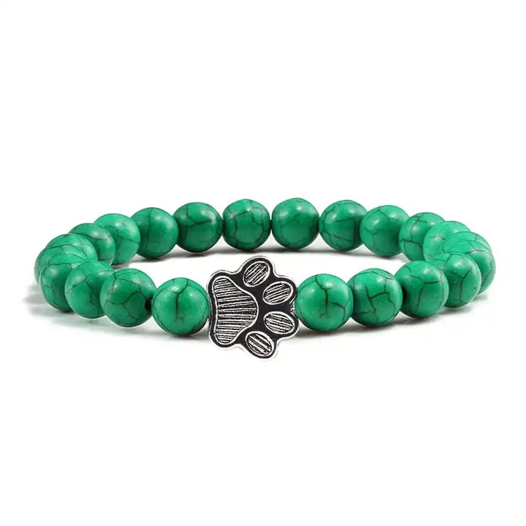 de Cuentas Paw Pulsera Natural Piedra Design