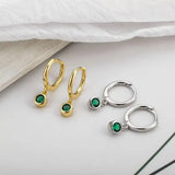 Brillante Green Zircon Pendientes