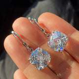 Dorado Blanco Circonitas Drop Pendientes