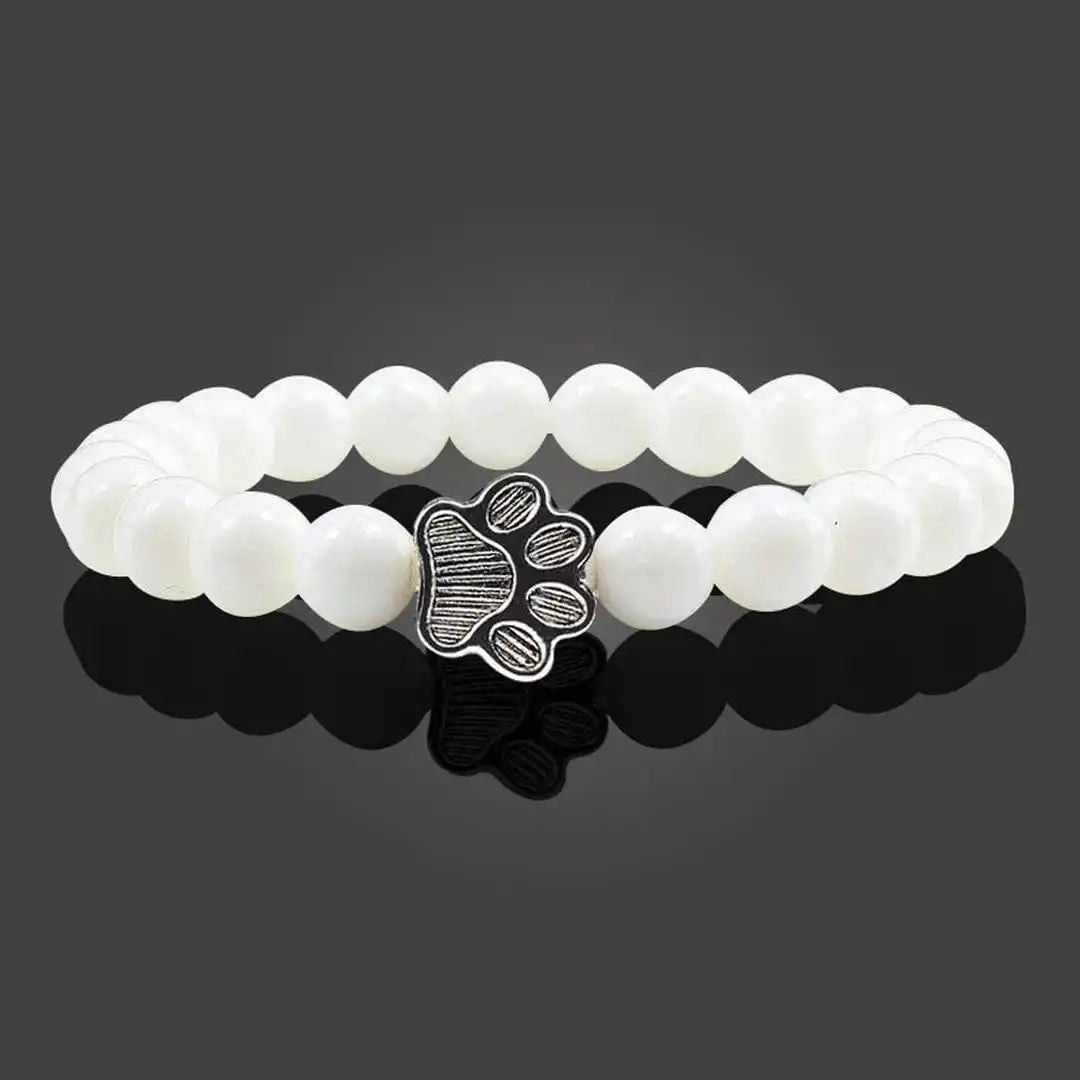 de Cuentas Paw Pulsera Natural Piedra Design