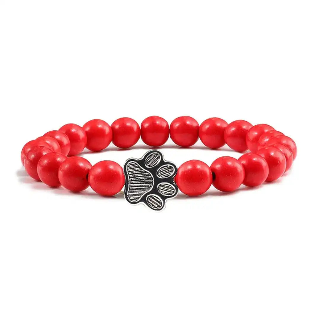 de Cuentas Paw Pulsera Natural Piedra Design