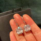 Dorado Blanco Circonitas Drop Pendientes
