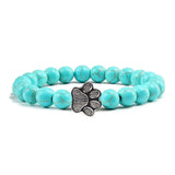 de Cuentas Paw Pulsera Natural Piedra Design