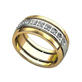 Bicolor Dorado Circonitas Anillo