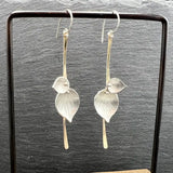 Plateado Hoja Vintage Pendientes
