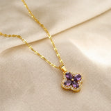 Majestic Clover Amatista Colgante Collar