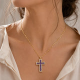 Minimalista Cruz Colgante Collar