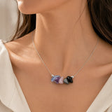 Minimalista Raw Cristal Collar
