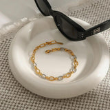 Bicolor Dorado Minimalista Pulsera