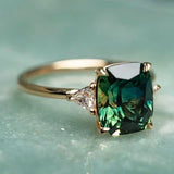 Vintage Inspired Green Piedras de Color Dorado Anillo