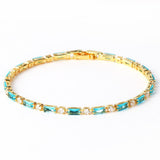 Dorado Zircon Turquesa Piedra Pulsera