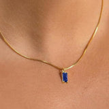 Minimalista Zafiro Colgante Collar