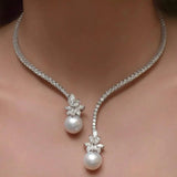 Bright Collar con Plateado Perlas