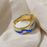 Ocean Wave Dorado Anillo