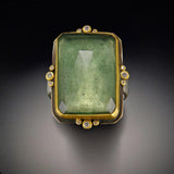 French Retro Square Cristal Anillo
