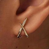 Atemporal Dorado Cruz Pendientes