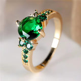 Elegante Esmeralda Dorado Vintage Band