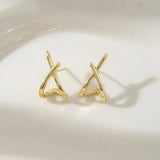 Atemporal Dorado Cruz Pendientes