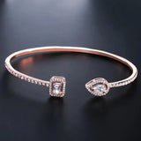 Two Piedra Dorado Abierto Brazalete