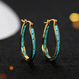 Aros Dorados Turquesa