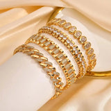 Dorado Chunky Circonitas Ajustable Set de Pulseras