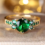 Elegante Esmeralda Dorado Vintage Band