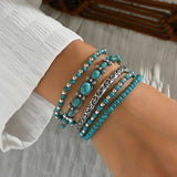 Bohemio Turquesa de Cuentas Set de Pulseras