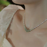 Minimalista Jade Bead Cadena Collar