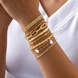 Stackable Pulsera Golden Perla Set