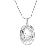 Hollow Geometric Oval Collar in Dorado y Plateado