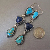 Bohemio Plateado Turquesa Piedras de Color Drop Pendientes