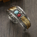 Mesina Turquesa Plateado Dorado Pulsera