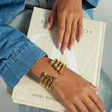 Vintage Dorado Ajustable Piedra Pulsera