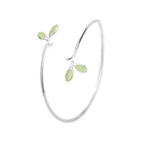 Atemporal Plateado Ópalo Hoja Brazalete